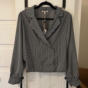 Gimmicks black and white striped blazer